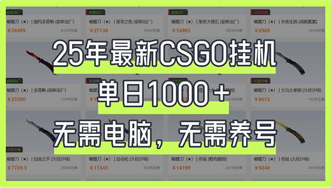 （14178期）25年最新CSGO挂机系统，单日1000+，无需电脑，无需养号，0基础可上手-源创文化:轻创终点站